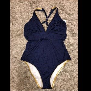 Tommy Hilfiger Navy One-Piece Swimsuit